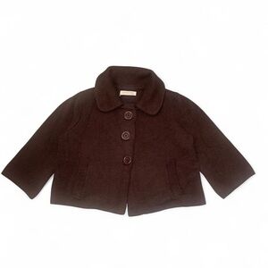 Brown Cropped Cardigan — Quarter Sleeve